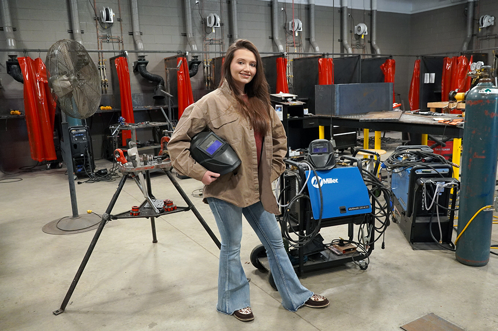Female Welding Student at UAHT